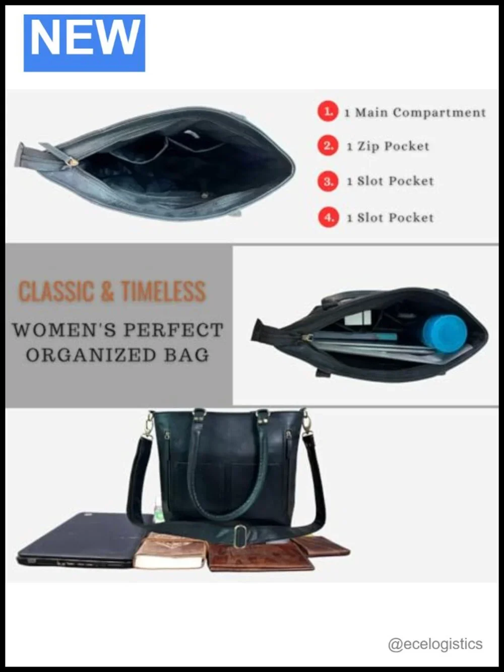Genuine Leather Satchel Handbag Tote Crossbody Adjustable Strap